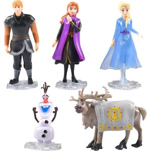 Sansh-Froze Figurines, 5 Pièces Figurine La Reine Des Neiges, Anna, Elsa And Olaf By, Sven, Kristoff, 7-12cm Froze Figurine Miniature Collectionner Pour Enfant Fête D'anniversaire Décoration Cadeau - Neuf