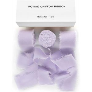 Tianyi-Ruban Cadeau Mousseline De Soie Ruban|3,8 Cm X 19,4 M|Ruban De Soie Ruban Mousseline Ruban Tissu,Mariage Tissu Ruban (Violet De Levander) - Neuf