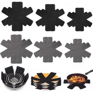 12 Pi&egrave;ces Protege Poele Protection Poele et Casserole Protege Casserole et Poele Dessous de Plats Protections de Casseroles Anti-Rayures 3 Tailles (26/36/38Cm) Gris+Noir - Neuf