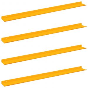vidaXL &Eacute;tag&egrave;re Murale 4 pcs Jaune moutarde 100 x 9 x 2,5 cm - Neuf