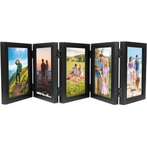 meimie-Cadre Photo 10 X 15 Cm : Cadre Photo Pour 5 Photos Pliable Pour Plusieurs Photos En Bois Cadre Photo Multiple 3D Collage Pour Mariage,Famille,Baby Birthday - Neuf