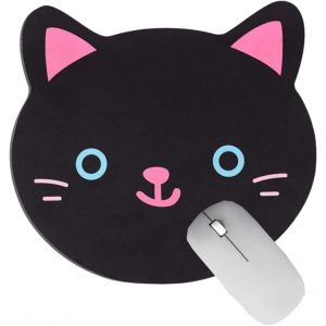 Tapis de souris Motif chat Accessoire de bureau Mignon Bureau Gaming Ordinateur portable Tapis de souris en N&iquest;&iquest;opr&iquest;&iquest;ne Noir - Neuf