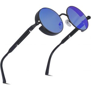 Lunettes De Soleil Homme Femme Polarisée Lunette Et Accessoires Vintage Ronde Cadre Métallique Uv400 Protection - Neuf