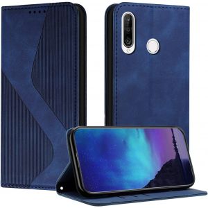Case For Huawei P30 Lite/Nova 4e, Huawei P30 Lite/Nova 4e Case, Pu Leather Wallet Flip Case Magnetic Flip Case Cover (Blue) - Neuf