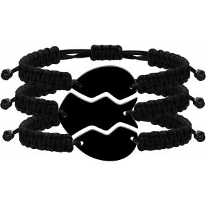 Kal-Ensemble De 3 Bracelets Meilleure Amie Pour Toujours - Charms C?ur Puzzle Tressés, Bijoux D'amitié Correspondants Gravés Pour Bffs Hommes Femmes - Neuf