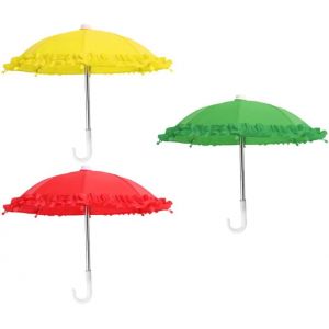 Tianyi-Lot De 3 Parasols Décoratifs : Mini Parapluie Décoratif Pour Poupée De Bébé Pour Jouets D'anniversaire, Accessoires De Photographie De Mariage (Couleur Aléatoire) - Neuf