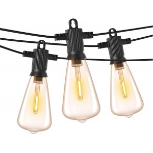 Guirlande Guinguette Ext&eacute;rieur 45m, St38 Guirlande Guinguette Avec 73+3 Filaments Led Ampoules, 2700k Blanc Chaud Ip65 &Eacute;tanche Guirlande Lumineuse Led Pour Jardin Patio Mariage - Neuf