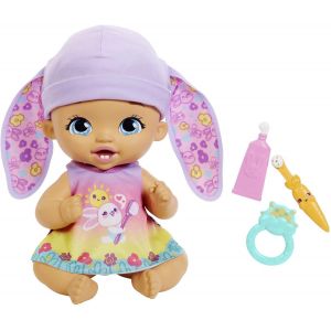 TDRFL-My Garden Baby Poup&eacute;e B&eacute;b&eacute; Lapin Premi&egrave;res Dents,30 Cm,Poupon Avec 3 Accessoires Et Tenue 2 En 1,Bonnet Mauve,Jouet Pour Enfant D&egrave;s 2 Ans,Hgc12 - Neuf