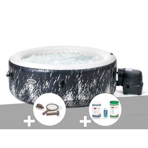 Kit spa gonflable Intex PureSpa Galaxie rond Bulles avec LED 4 places + Kit d'entretien + Kit de traitement brome - Neuf