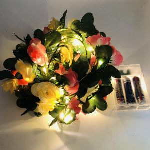 Guirlande Lumineuse Led En Forme De Rose Pour D&eacute;coration Int&eacute;rieure Et Ext&eacute;rieure, Fonctionne Sur Piles, 30 Led, 3 M&egrave;tres - Neuf