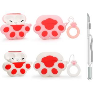 LORANKA-Pack de 2 + Stylo Nettoyant Housse en Silicone pour Apple AirPods Pro 2&egrave;me/1&egrave;re G&eacute;n&eacute;ration &Eacute;couteurs Sans Fil avec Kit de Stylo de Nettoyage, Design de Peau de Dessin Anim&eacute;, Protection de Co - Neuf