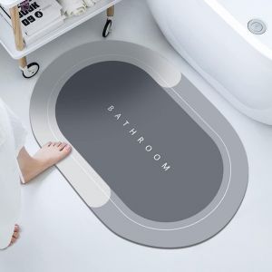 Kal-Tapis De Salle De Bain Absorbants, Tapis De Cuisine, Tapis De Bain, Tapis De Bain, Antidérapant, Tapis Absorbant, Tapis De Bain Doux, Utilisable Dans La Chambre (45_X_150_Cm, Gris) - Neuf