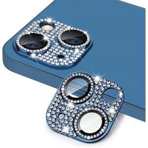 Kal-Cam&eacute;ra Protecteur Compatible Avec Iphone 14 /Iphone 14 Plus, [Ultra Hd] [ 9h Duret&eacute; ] Anti Rayures Verre Tremp&eacute; Diamant Cam&eacute;ra Coque Cover Pour Iphone 14 /Iphone 14 Plus - Bleu - Neuf