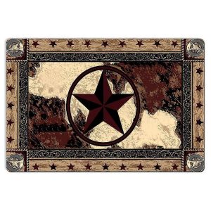Tapis de bain antid&eacute;rapant et absorbant style western 24 x 17 pouces - Neuf