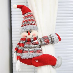 2 Pcs de No&euml;l Rideau Boucle de Santa & Bonhomme de neige Rideau Tendeur ,Bouteille de vin Topper Pour No&euml;l - Neuf