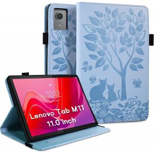 Housse Protection pour Lenovo Tab M11 11.0 Pouces Fonction du Support Coque Tablette Lenovo M11 avec Fente pour Carte Coque Lenovo Tab M11 Motif Chat Papillon ?tui Bleu - Neuf