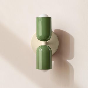 Subzonal-Applique Murale Int&eacute;rieure 2 Flammes,Up Down Lampe Murale En M&eacute;tal,Applique Murale E27,Lampe Murale Moderne Verte Pour Salon Chambre Couloir Balcon Escalier Restaurant Bureau - Neuf