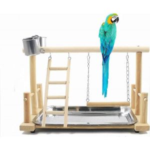 Nouveau Produit,Perchoir Perroquet En Bois,&Eacute;chelles Et Mangeoires Pour Perroquets - Accessoires De Cage &Agrave; Cacato&egrave;s - Aire De Jeux Pour Oiseaux - Neuf