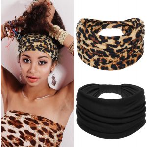 Lot De 2 Bandeaux Larges Pour Femme, Antid&eacute;rapants, Boh&egrave;mes &Eacute;pais, &Eacute;l&eacute;gants, Pour Yoga, Sport, Africain, Accessoires Pour Cheveux - Neuf