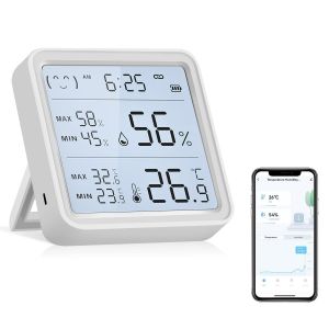 SUBZONAL-eMylo Thermom&egrave;tre Hygrom&egrave;tre Int&eacute;rieur, LCD Num&eacute;rique Bluetooth D'ambiance Moniteur de Temp&eacute;rature et Humidim&egrave;tre avec APP Contr&ocirc;le, Stockage de Donn&eacute;es, pour Maison Chambre Serre Cave - Neuf