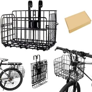 Panier À Vélo Montagne,Panier À Vélos Suspendu,Panier Bicyclette Pliable En Maille Métallique,Détachable,Polyvalent,Facile À Installer,Pour Vélos,Vélos Pliants.[I117] - Neuf
