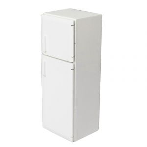1/12 maison de poupée miniature en bois double porte réfrigérateur blanc - Neuf