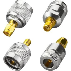 SMA coaxial Adapter Kit SMA vers n Type Plug Kit n m&acirc;le/Femelle vers SMA Femelle/m&acirc;le Adaptateur d'antenne WiFi pour antenne WiFi routeur WiFi sans Fil 4pcs - Neuf