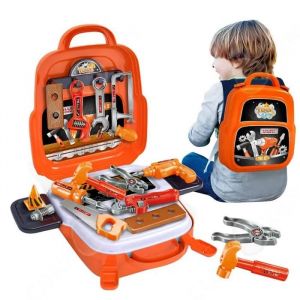 C Outils de travail jouet enfants 22 PCS caisse a outil cadeau de jouet de construction s&ucirc;r et durable pour les enfants de 3 &agrave; 5 - Neuf
