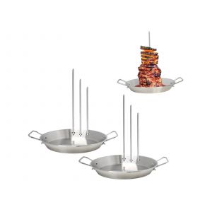 Support vertical pour brochettes en acier inoxydable avec 6 pointes d&eacute;tachables - Neuf