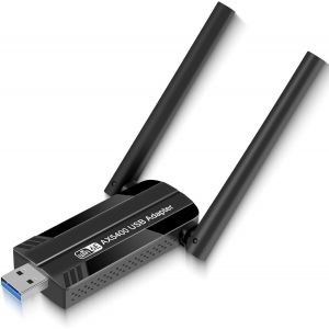 AX5400 Clé USB Wi-Fi pour PC,adaptateur Wi-Fi USB 3.0,PC longue portée,Dongle WiFi 6E pour Windows 10/11,cryptage 2.4G/5G/6G WPA3,pilote intégré,adaptateur Wi-Fi à faible latence - Neuf