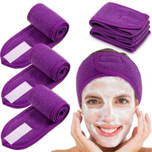 Écharpe Bandeau De 4 Chefs D'accusation Stretch Serviette Pour La Salle De Bain, Du Maquillage Et Du Sport (Violet) - Neuf
