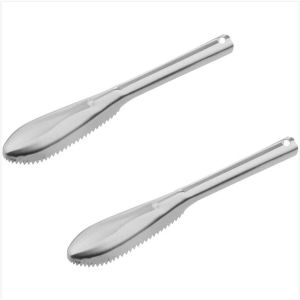 Lot De 2 Grattoirs À Écailles De Poisson Avec Dents De Scie En Acier Inoxydable, Brosse À Écailles De Poisson, Dissolvant D'écailles De Poisson, Pour Enlever Facilement Les Écailles De Poisson - Neuf