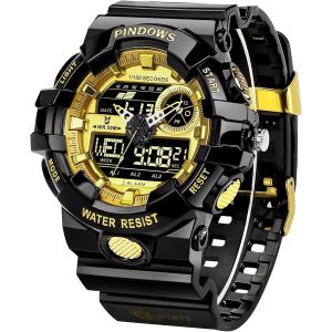 Montre Pour Hommes Montre Sport Num&eacute;rique Montres &Eacute;tanches Avec Alarmes/Compte &Agrave; Rebours/Chronom&egrave;tre/Num&eacute;rique-Analogique/Heure Double/Lumi&egrave;re/Militaire Montre.[J166] - Neuf