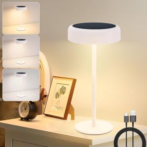 Lampe De Table &Agrave; &Eacute;nergie Solaire,Veilleuse,Lampe De Table Sans Fil Led 3600mah,Lampe Blanche Tactile &Agrave; Intensit&eacute; Variable Rechargeable Par Usb,Lampes Solaires Pour Salon Moderne,Chambre - Neuf