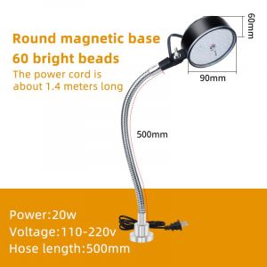 Lampe De Travail D'atelier Led 12w 110-220v Flexible L40cm Col De Cygne Base Magnétique Lampe De Travail Led Pour Établi Tour Perceuse Presse - Type 20w 110-220v-50cm-12w #B - Neuf
