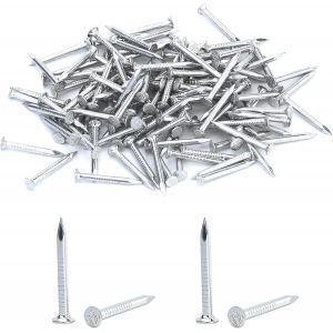 Checarzhn--No1-Lot De 120 Clous En Acier Argenté Pour Murs En Béton, Clous Galvanisés, Pour Le Travail Du Bois, La Brique, Utilisation Universelle En Intérieur Et En Extérieur - Neuf