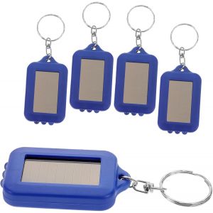 5 Pi&egrave;ces Lampe De Poche De Charge Solaire Porte-Cl&eacute;s Lampe De Poche Camping Multifonctionnel Dirig&eacute; Petit Lampe De Poche Portable Lampe De Poche &Agrave; &Eacute;nergie Solaire Plastique Bleu - Neuf