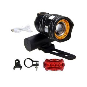 Kit D'&eacute;clairage Led Pour Vtt 15 000 Lm - Feux Avant Et Arri&egrave;re Rechargeables Par Usb Pour Une Conduite Nocturne En Toute S&eacute;curit&eacute; - &Eacute;tanche Et Facile &Agrave; Installer - Neuf