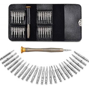 Ensemble de mini tournevis 25 en 1 pour la r&eacute;paration de lunettes et d'appareils &eacute;lectroniques - Neuf