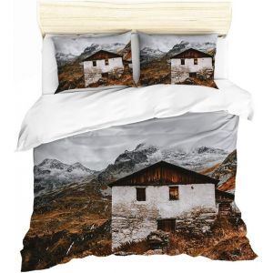 Housse De Couette Montagne Parures De Lit Personne Montagne Peak Naturel Paysages Montagne De Neige Prendre Une Photo Num&iquest;&iquest;Rique Imprimer Literie Et Taie D'oreiller (Style , X Cm - Neuf