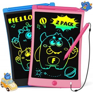 ERYI-Lot 2 Tablette Dessin 8,5 Pouces Lcd Ardoise Magique, Jouets Éducatifs Enfant 3 4 5 6 7 Ans, Cadeaux D'Anniversaire De Noël Pour Filles Garçons (Rose+Bleu) - Neuf