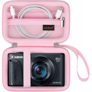 étui de Transport pour Canon PowerShot SX740 SX730 SX720 SX620 G7X Appareil Photo numérique,Point et Tirer Vlogging Sac de caméra,Poche Maille à Fermeture éclaire Convient câble USB,Rose - Neuf