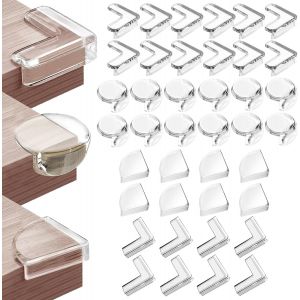 40 Pi&egrave;ces Coin De Table Protection Bebe,Silicone Protection Coin De Table B&eacute;b&eacute;,4 Formes Transparent Autocollant Protege Angle,Pour Securite Enfant & S&eacute;curit&eacute; Domestique - Neuf