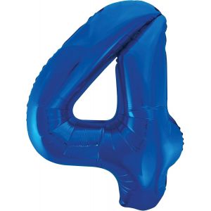 Sjzg-Party - 55744 - Ballon G&eacute;ant - Num&eacute;ro 4 - 86 Cm - Bleu - Neuf