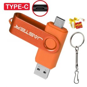 TYPE-C cl&eacute; USB 128GB porte-cl&eacute;s gratuit cl&eacute; USB 64GB cadeau d'affaires cr&eacute;atif cl&eacute; m&eacute;moire rouge capacit&eacute; r&eacute;elle U disque bleu 32G 128MB(Not GB) Orange - Neuf