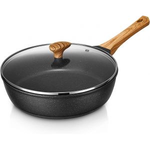 Subzonal-Po&ecirc;le 28 Cm, Hauteur 8 Cm, Fonte D'aluminium Po&ecirc;le &Agrave; Frire, Rev&ecirc;tement Granit Antiadh&eacute;sif, Avec Couvercle En Verre, R&eacute;sistante Aux Rayures, Sans Pfoa, Pour Tous Feux, Compatible Induction - Neuf