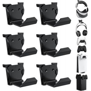 Shiba-Lot De 6 Supports Muraux Pour Manette Ps5, Xbox, Switch - Support Mural Pour Manette Et Casque - Installation Adhésive/Vis ([1 - Neuf