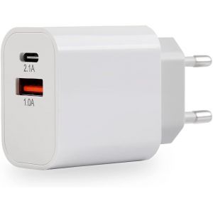 Chenquansarl-Chargeur Usb C, 10w Qc3.0 2 Ports [Usb C & Usb A] Universel Chargeur Usb Pour Iphone 13 12 Pro 11 X Xs Xr 8 Plus, Airpods 2, Ipad, Macbook, Samsung S21 S20 S10 S9 S8, Xiaomi, Huawei - Neuf