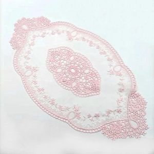 Sjzg-Lot De 6 Sets De Table R&eacute;tro En Dentelle - 29 X 51 Cm - En Dentelle Brod&eacute;e - Lavables - Pour La Maison, La Cuisine, La Table &Agrave; Manger, L'h&ocirc;tel, Le Restaurant - Rose - Neuf