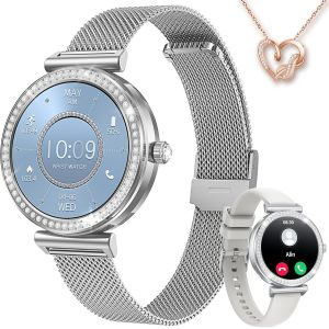 Montre Connect&eacute;e Femme Smartwatch Sport: Repondre Appel 1.27''Hd &Eacute;tanche &Eacute;cran Tactile Bracelet Connectee Avec Podom&egrave;tre Fr&eacute;quence Cardiaque Moniteur De Sommeil Fitness Tracker Pour Android Ios Rond - Neuf